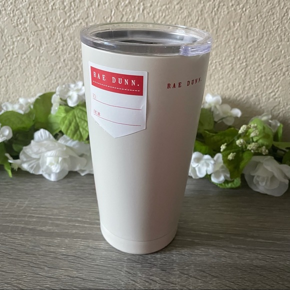 SOLD Rae Dunn Large 17 oz Merry Christmas Tumbler - Ivory Truck Tree - Picture 2 of 5